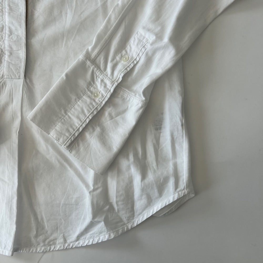 J.Crew Women's White Blouse w/ Gold Trim 100% cotton Size S Excellent Condition - Picture 4 of 6
